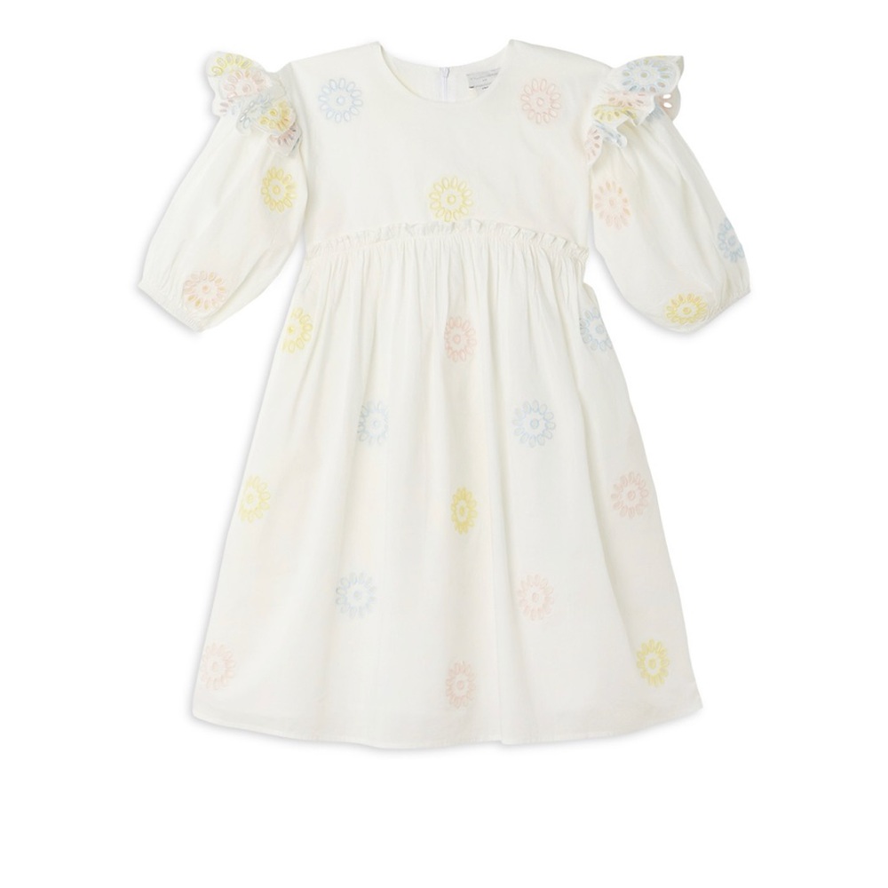 Stella McCartney Flower Crochet Puff Sleeve Dress. BRAND NEW WITH TAGS